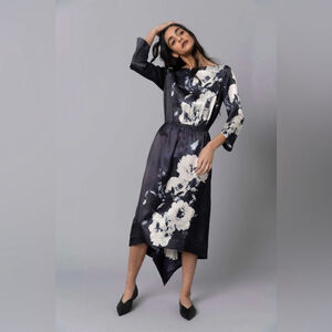 Tracy Reese, Hope For Flowers, Black and White Asymmetrical MidiSkirt